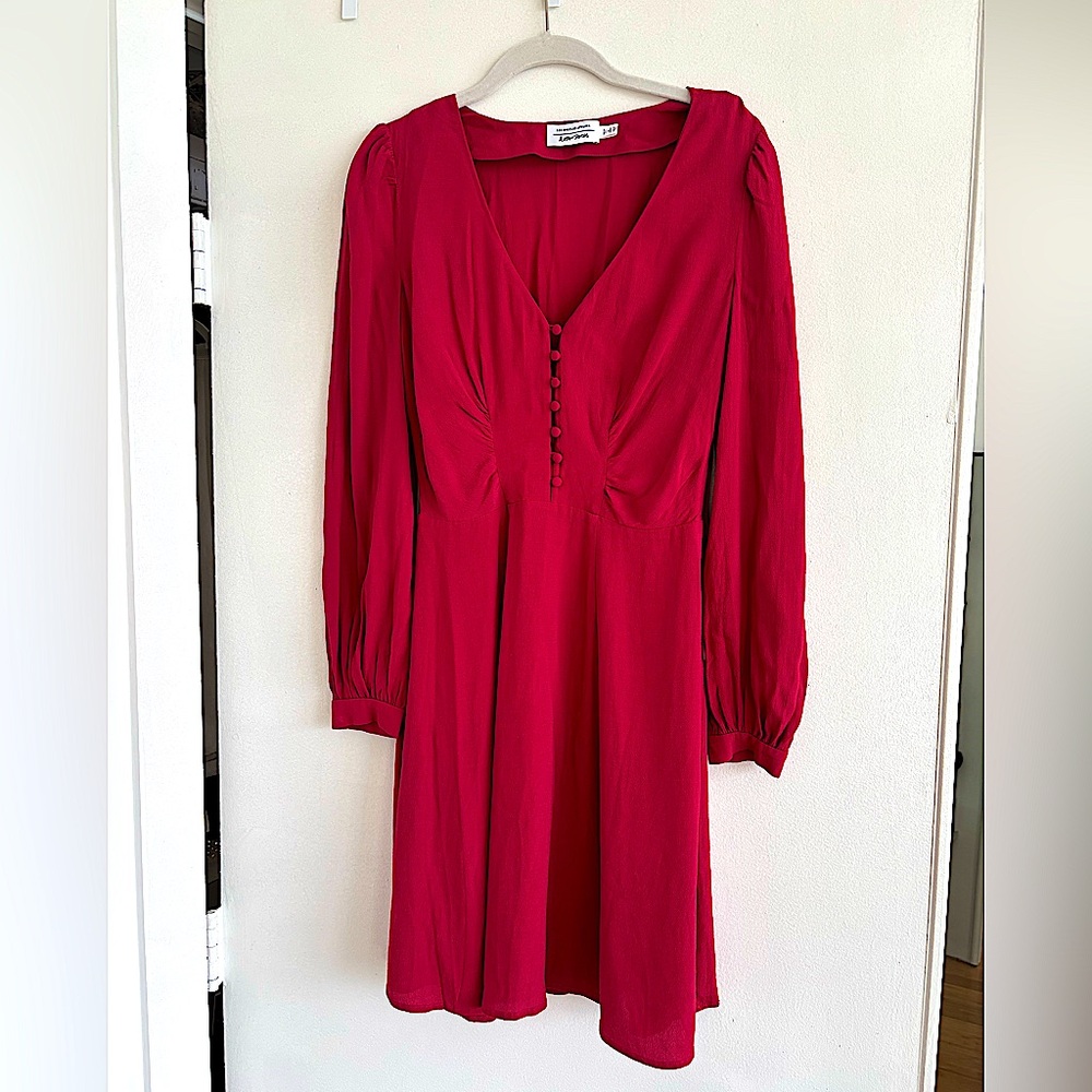 & Other Stories Long Sleeve Red Dress